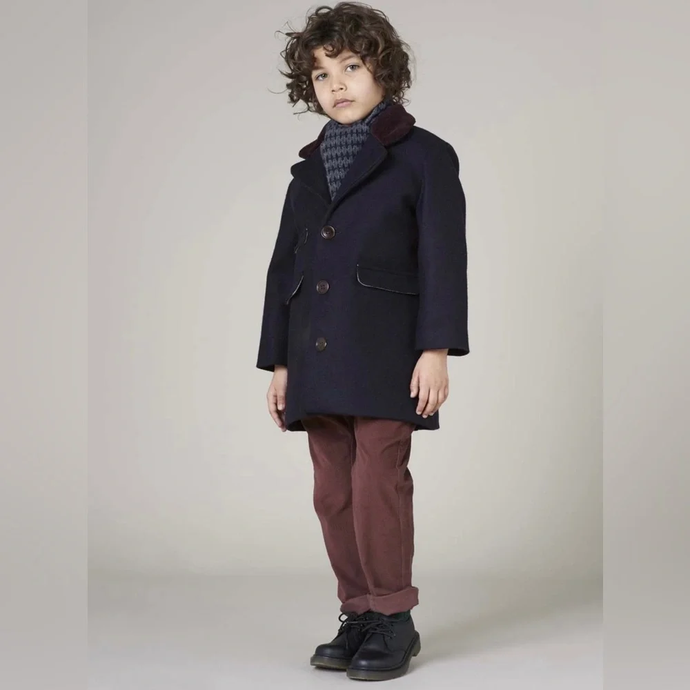 Caramel Baby & Child Boys’ Codnor Coat, Navy Melton - Size 3